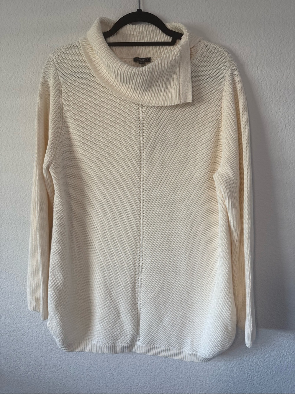 Talbots Cream Size PXL Cowl Neck Sweater W1